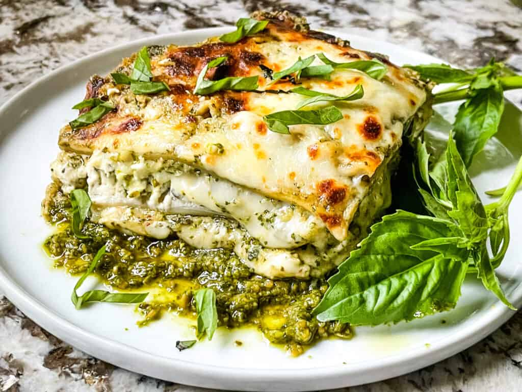  Vegetarian Lasagna with Pesto Drizzle