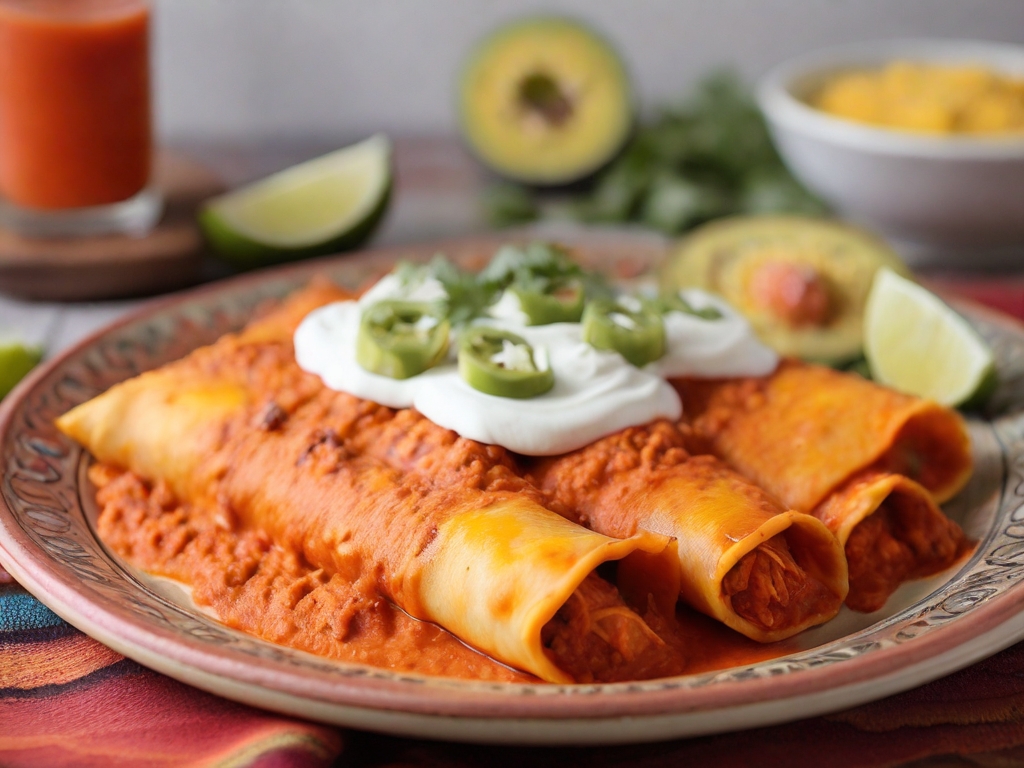Enchiladas Coloradas Plate: 
