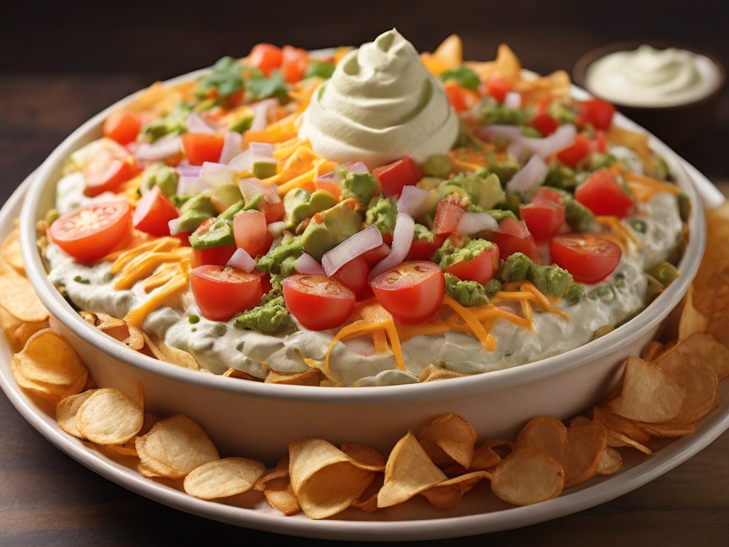 Super Nachos

A bed of chips topped with beans, cheddar cheese, guacamole, sout cream, tomatoes and onions
