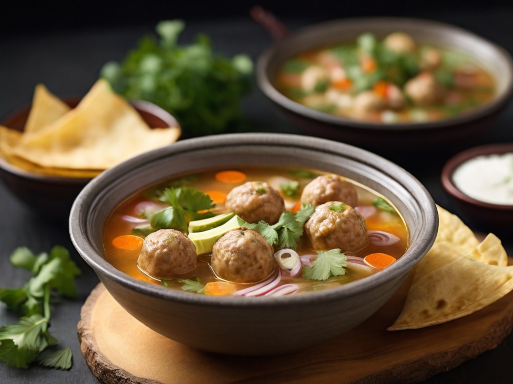opa De Albondigas

Delicious Mexican soup made with fresh made pork meatballs and seasonal vegetables in clear broth, served with diced onions, cilantro and warm tortillas. Es in clear broth, served with diced onion, fresh cilantro and warm tortillas